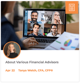 About Various Financial Advisors
